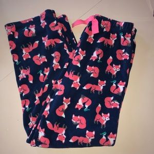 Girls Fleece Fox Pajama Pants